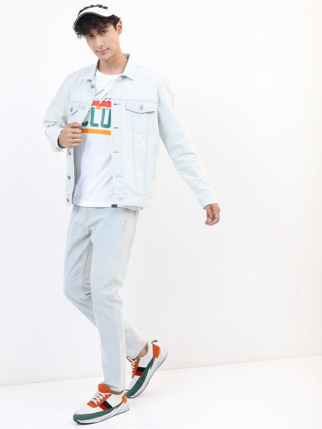 Ketch Men Blue Solid Denim Jacket - Blue - Image 2