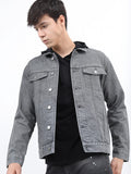Ketch Men Grey Denim Jacket - Grey - Image 1