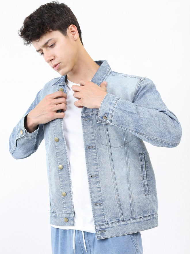 Ketch Men Blue Denim Jacket - Blue - Image 1