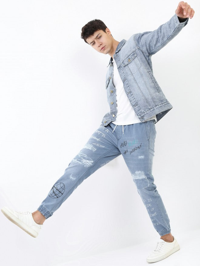 Ketch Men Blue Denim Jacket - Blue - Image 2
