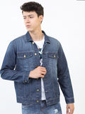 Ketch Men Navy Denim Jacket - Navy Blue - Image 1