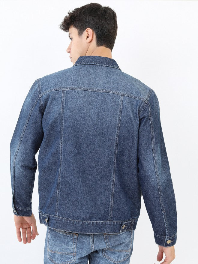 Ketch Men Navy Denim Jacket - Navy Blue - Image 3