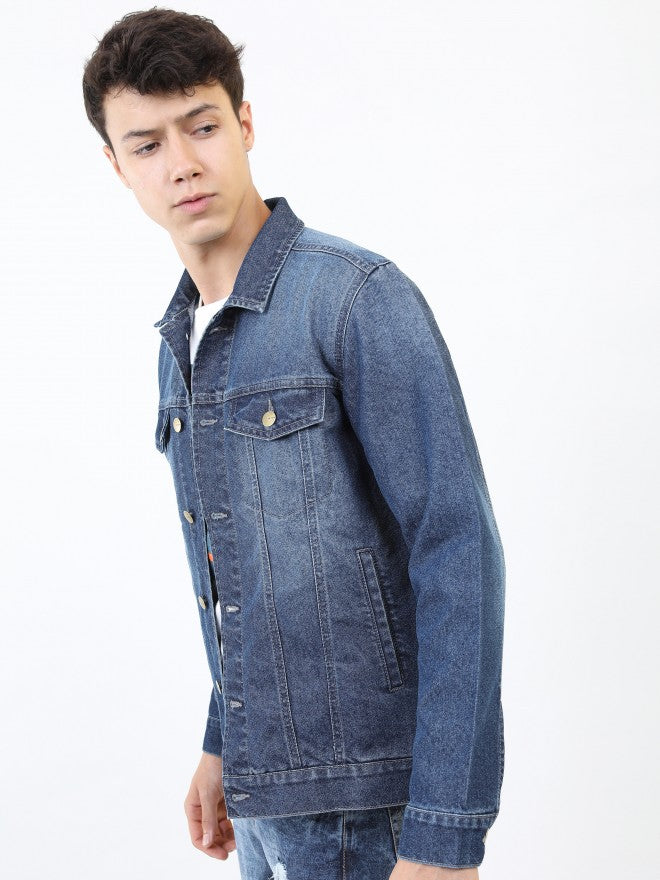 Ketch Men Navy Denim Jacket - Navy Blue - Image 4