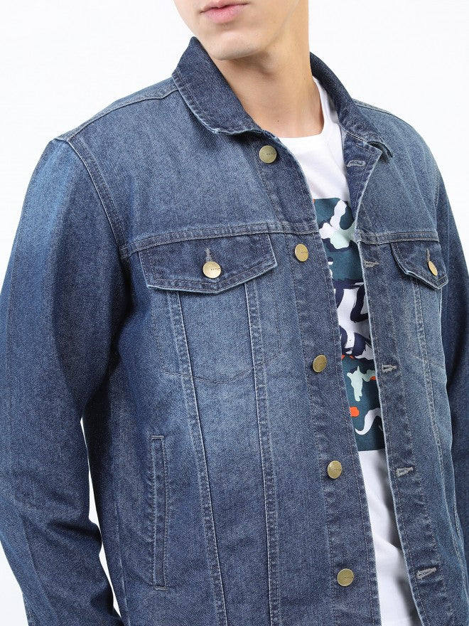 Ketch Men Navy Denim Jacket - Navy Blue - Image 5