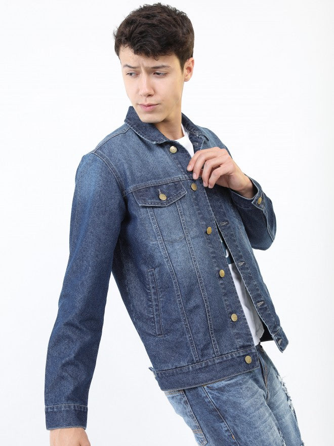 Ketch Men Navy Denim Jacket - Navy Blue - Image 6