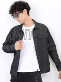 Ketch Men Black Solid Denim Jacket - Black - Image 1