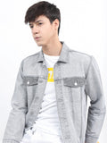 Ketch Men Grey Denim Jacket - Grey - Image 1