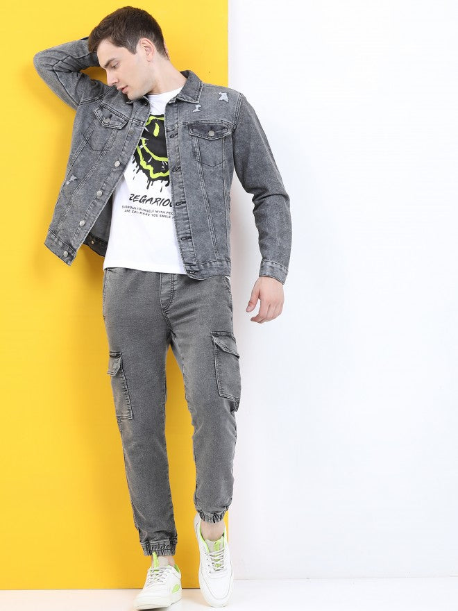 Ketch Men Black Denim Jacket - Black - Image 2