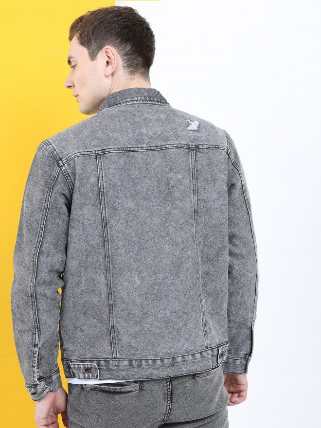 Ketch Men Black Denim Jacket - Black - Image 3