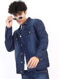 Ketch Men Navy Solid Denim Jacket - Navy Blue - Image 1