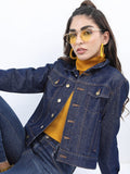 Ketch Women Navy Blue Denim Jacket - Navy Blue - Image 1