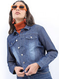 Ketch Women Blue Denim Jacket - Blue - Image 1