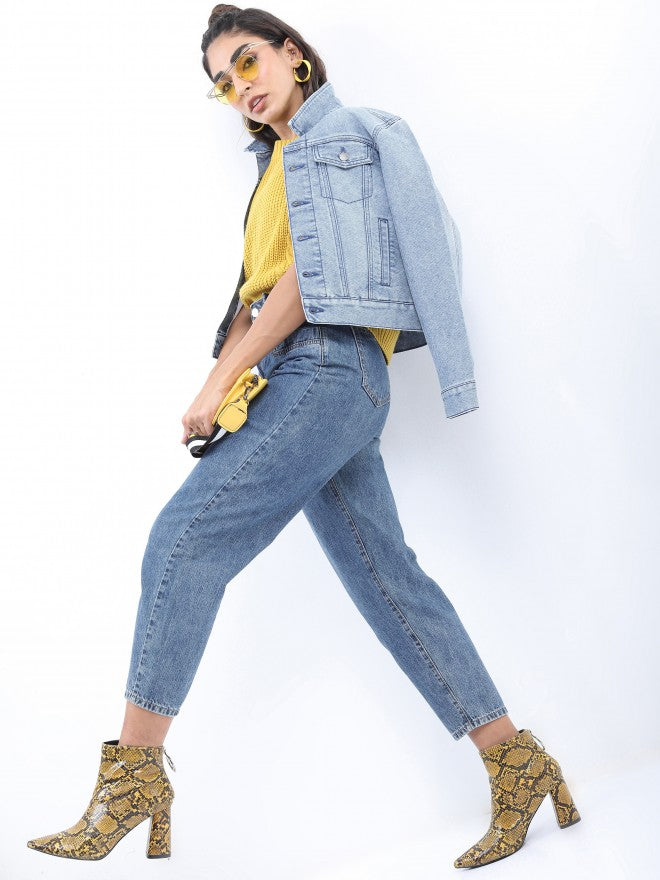 Ketch Women Blue Denim Jacket - Blue - Image 2