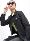 Ketch Women Black Denim Jacket - Black - Image 1