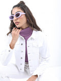 Ketch Women White Denim Jacket - White - Image 1