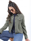 Ketch Women Green Denim Jacket - Green - Image 1