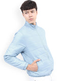 Ketch Men Light Blue Solid Puffer Jacket - Blue - Image 1