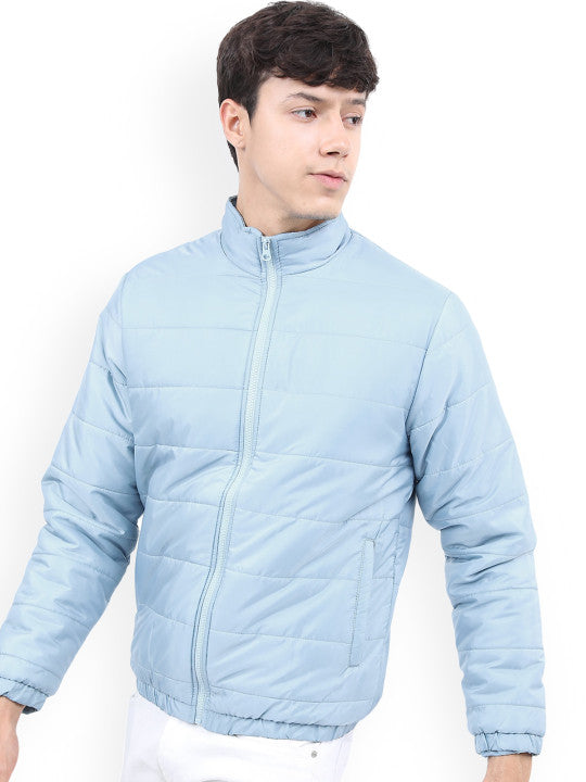 Ketch Men Light Blue Solid Puffer Jacket - Blue - Image 3