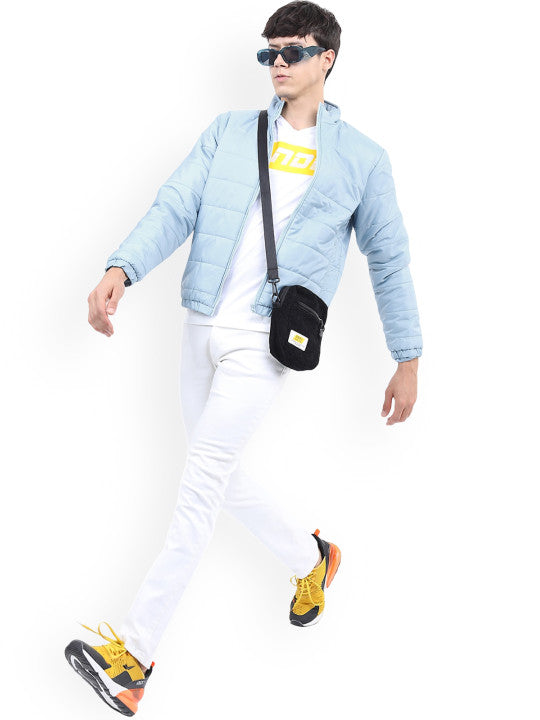 Ketch Men Light Blue Solid Puffer Jacket - Blue - Image 5