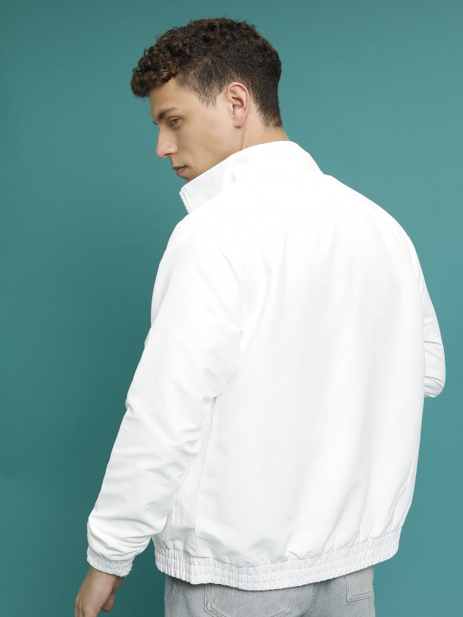 Ketch Men White Solid Bomber Jacket - White - Image 3