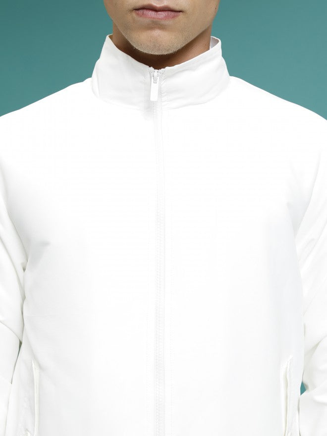 Ketch Men White Solid Bomber Jacket - White - Image 5
