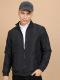 Ketch Men Black Solid Bomber Jacket - Black - Image 1