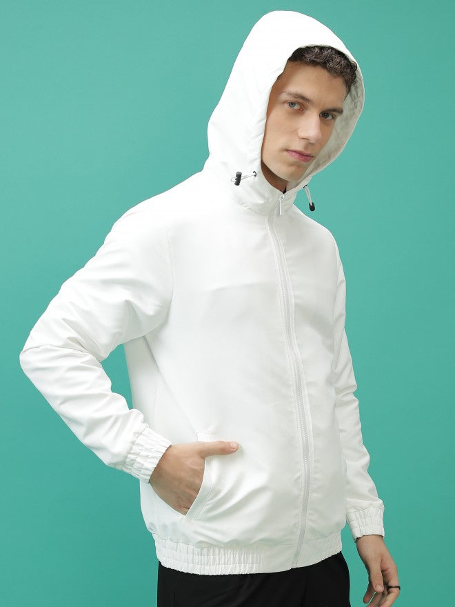 Ketch Men White Solid Bomber Jacket - White - Image 6
