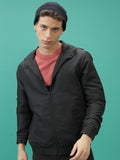 Ketch Men Black Solid Bomber Jacket - Black - Image 1
