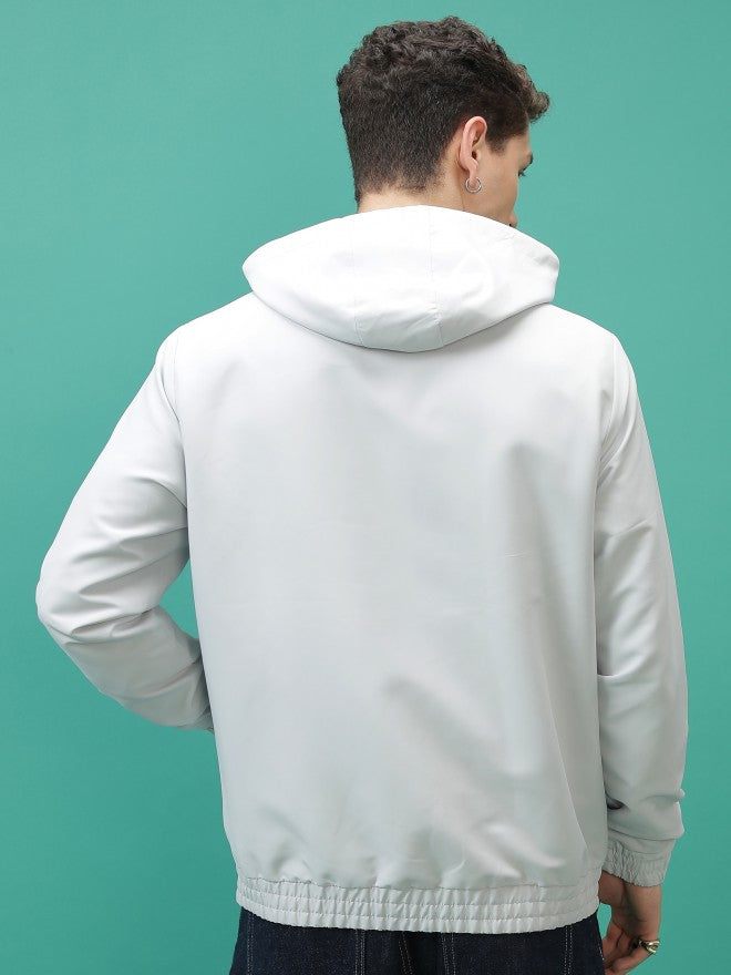 Ketch Men Grey Solid Bomber Jacket - Grey - Image 3