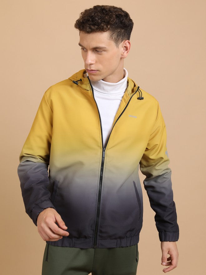 Ketch Men Yellow Printed Bomber Jacket - Yellow - Image 1