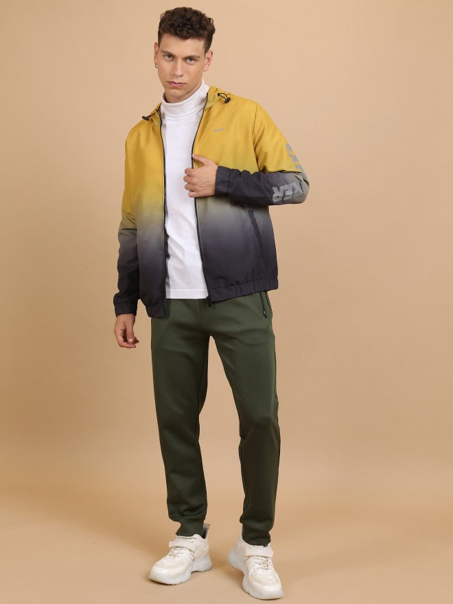Ketch Men Yellow Printed Bomber Jacket - Yellow - Image 2