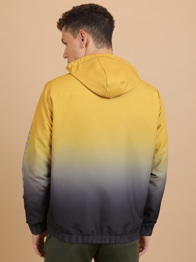 Ketch Men Yellow Printed Bomber Jacket - Yellow - Image 3