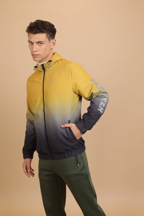 Ketch Men Yellow Printed Bomber Jacket - Yellow - Image 4