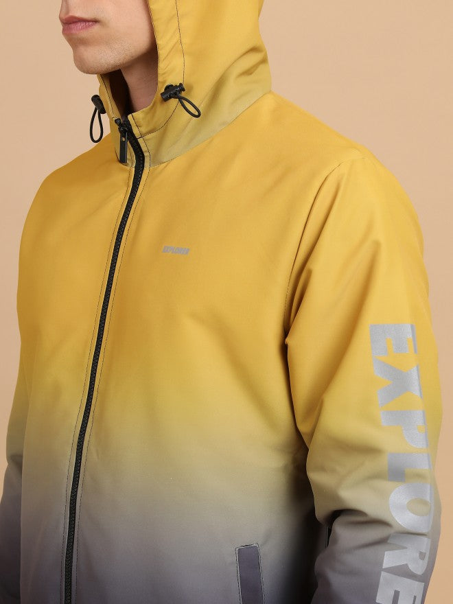 Ketch Men Yellow Printed Bomber Jacket - Yellow - Image 5