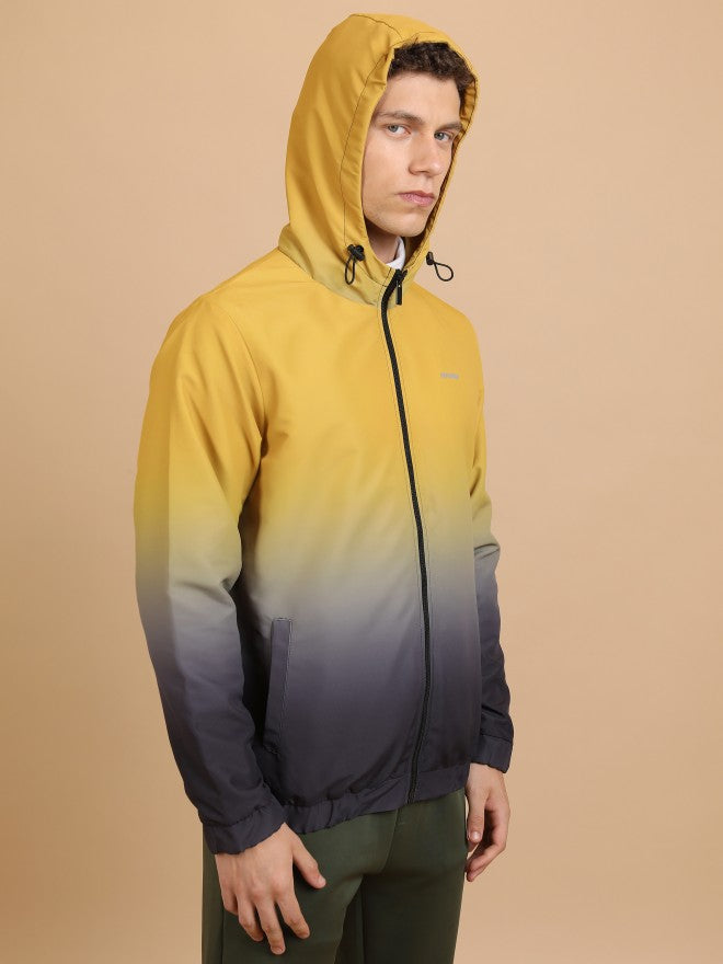 Ketch Men Yellow Printed Bomber Jacket - Yellow - Image 6