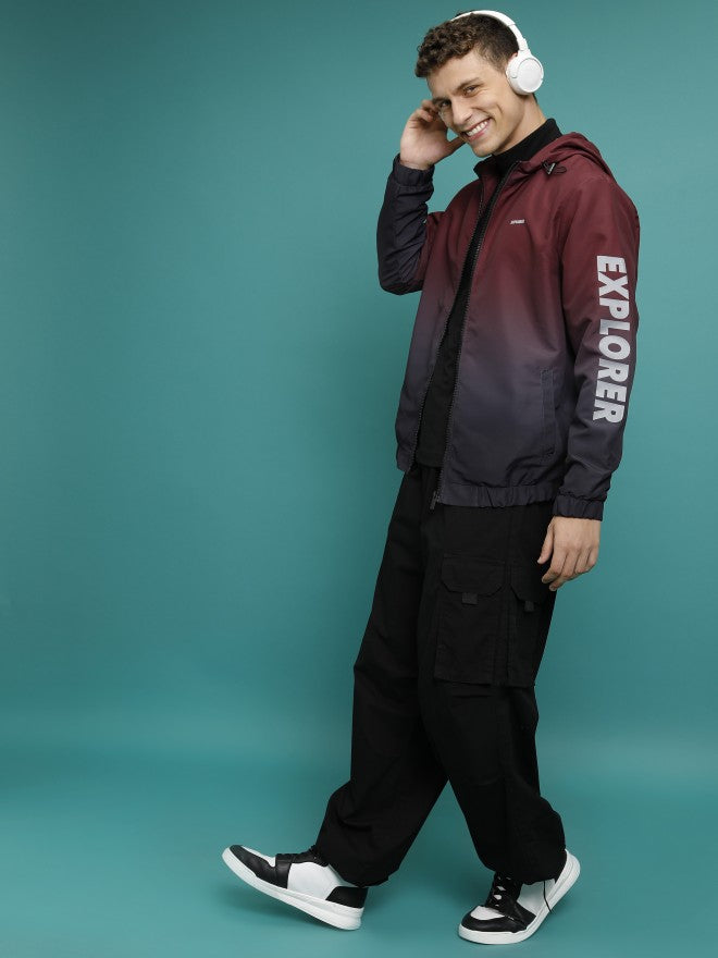 Ketch Men Maroon Printed Bomber Jacket - Maroon - Image 2