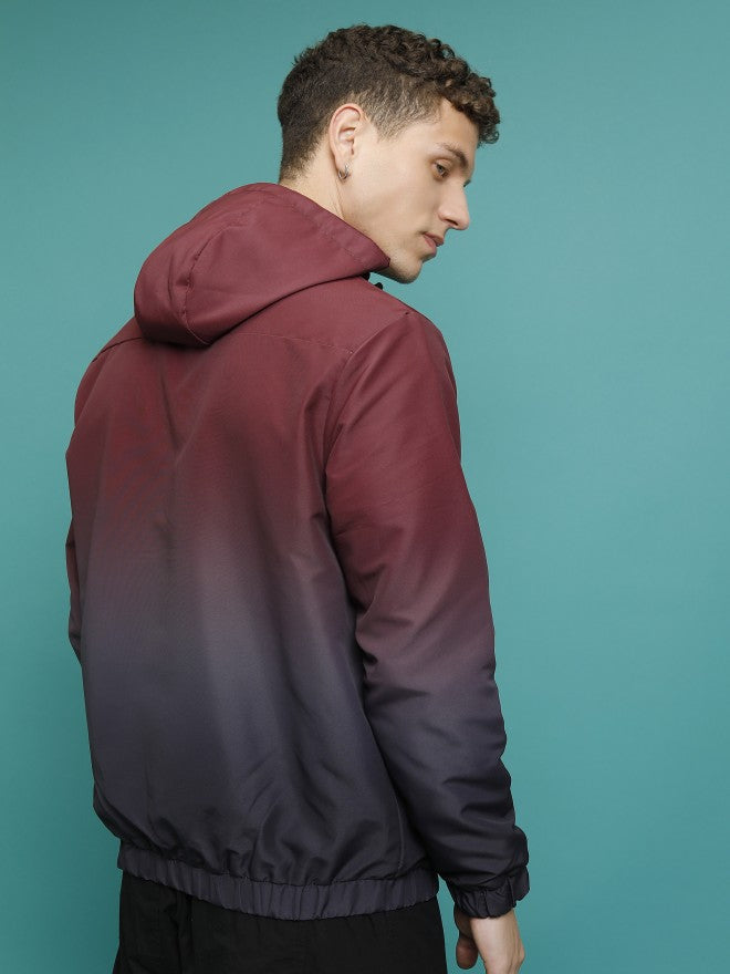 Ketch Men Maroon Printed Bomber Jacket - Maroon - Image 3