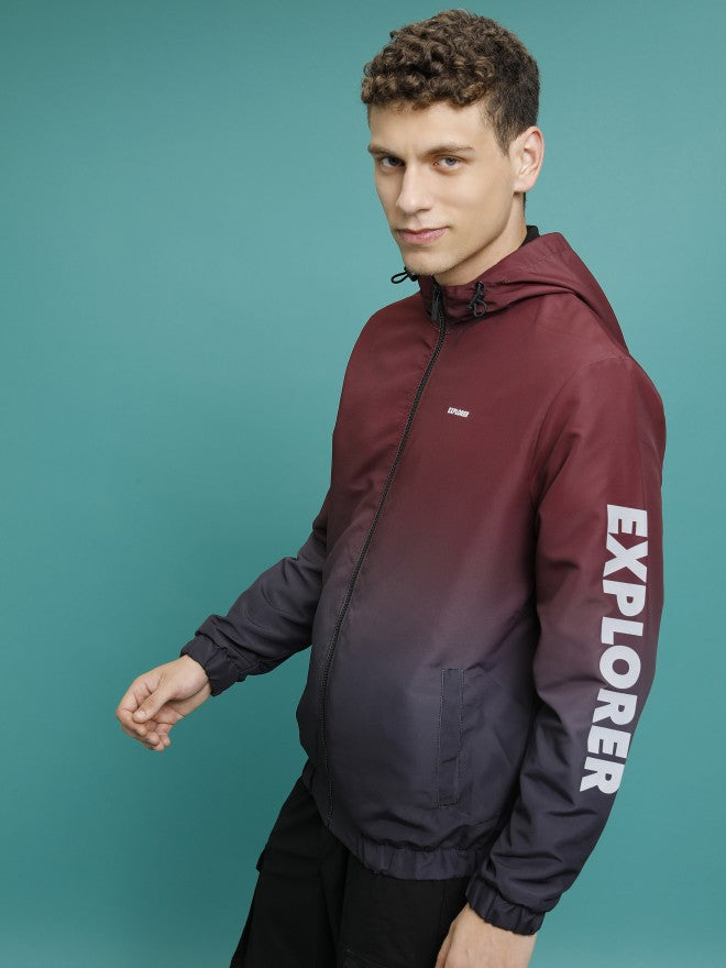 Ketch Men Maroon Printed Bomber Jacket - Maroon - Image 4