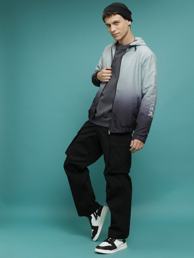 Ketch Men Grey Printed Bomber Jacket - Grey - Image 2