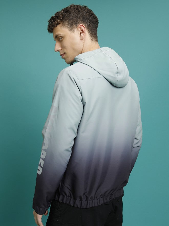 Ketch Men Grey Printed Bomber Jacket - Grey - Image 3