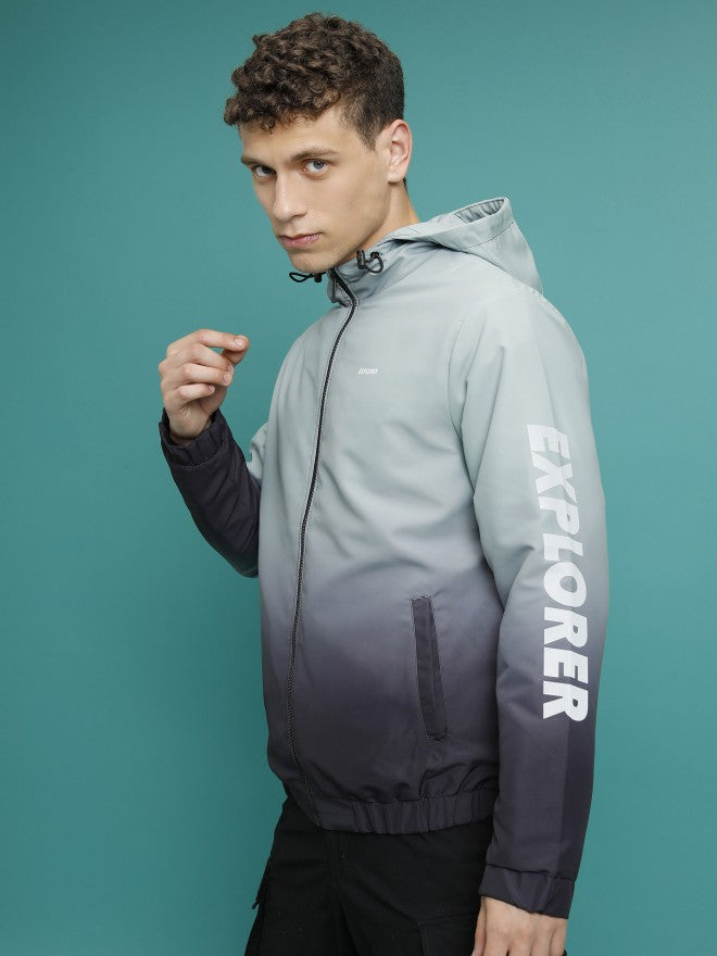 Ketch Men Grey Printed Bomber Jacket - Grey - Image 4