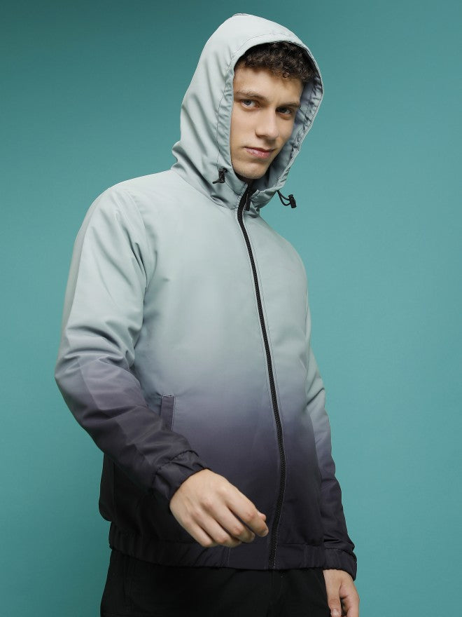Ketch Men Grey Printed Bomber Jacket - Grey - Image 6