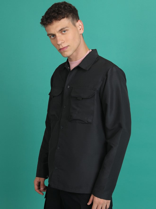 Ketch Men Black Open Front Jacket - Black - Image 4