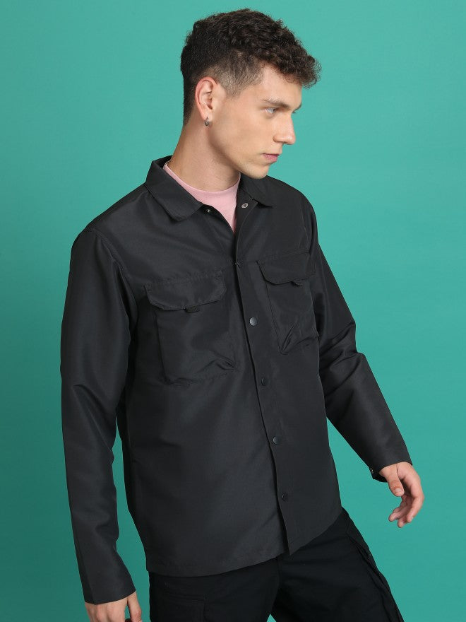 Ketch Men Black Open Front Jacket - Black - Image 6