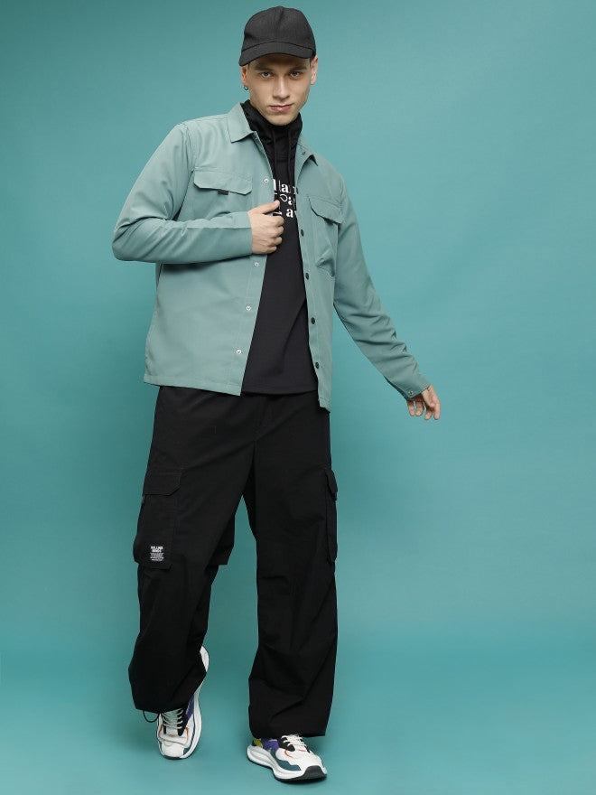 Ketch Men Olive Solid Bomber Jacket - Olive - Image 2