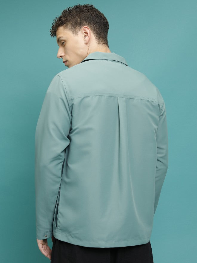 Ketch Men Olive Solid Bomber Jacket - Olive - Image 3