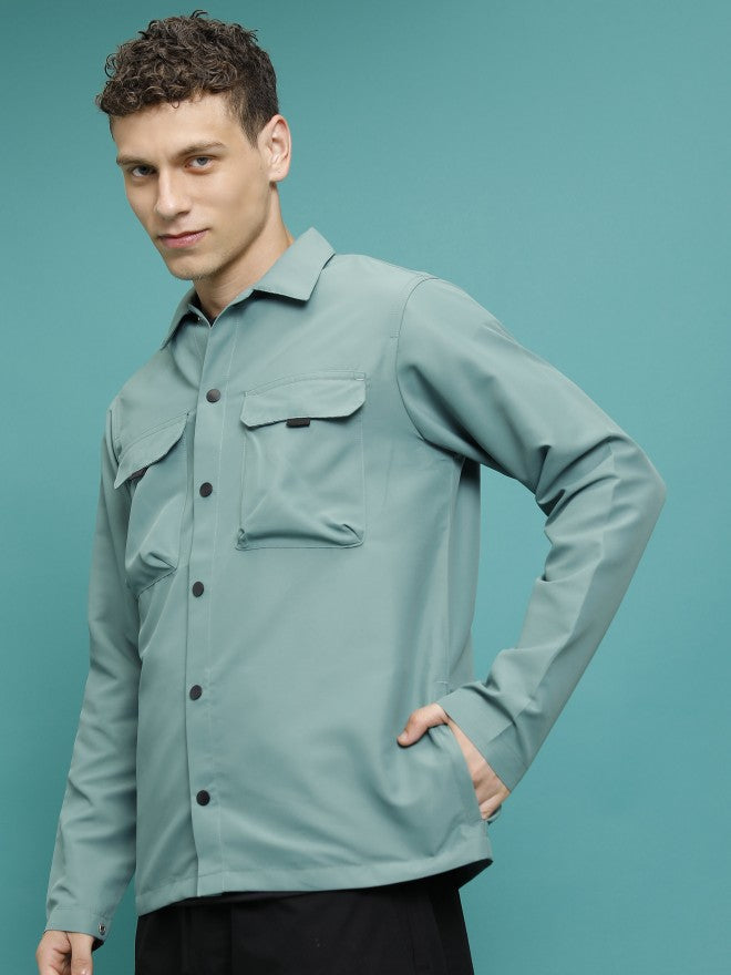 Ketch Men Olive Solid Bomber Jacket - Olive - Image 4