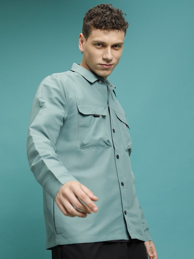 Ketch Men Olive Solid Bomber Jacket - Olive - Image 6