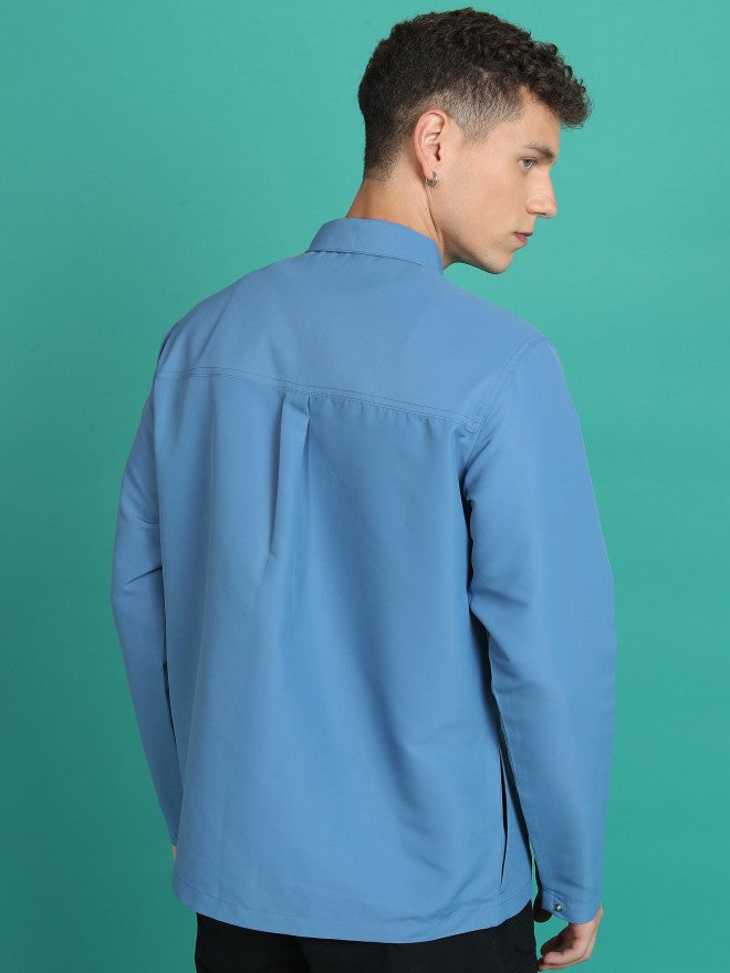 Ketch Men Blue Open Front Jacket - Blue - Image 3