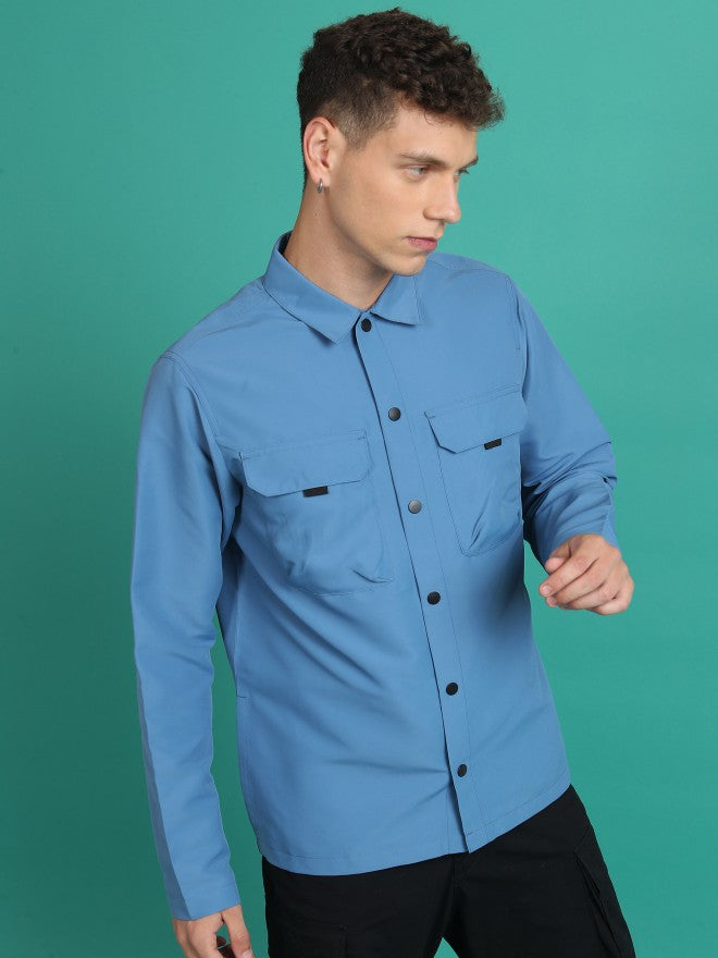 Ketch Men Blue Open Front Jacket - Blue - Image 6